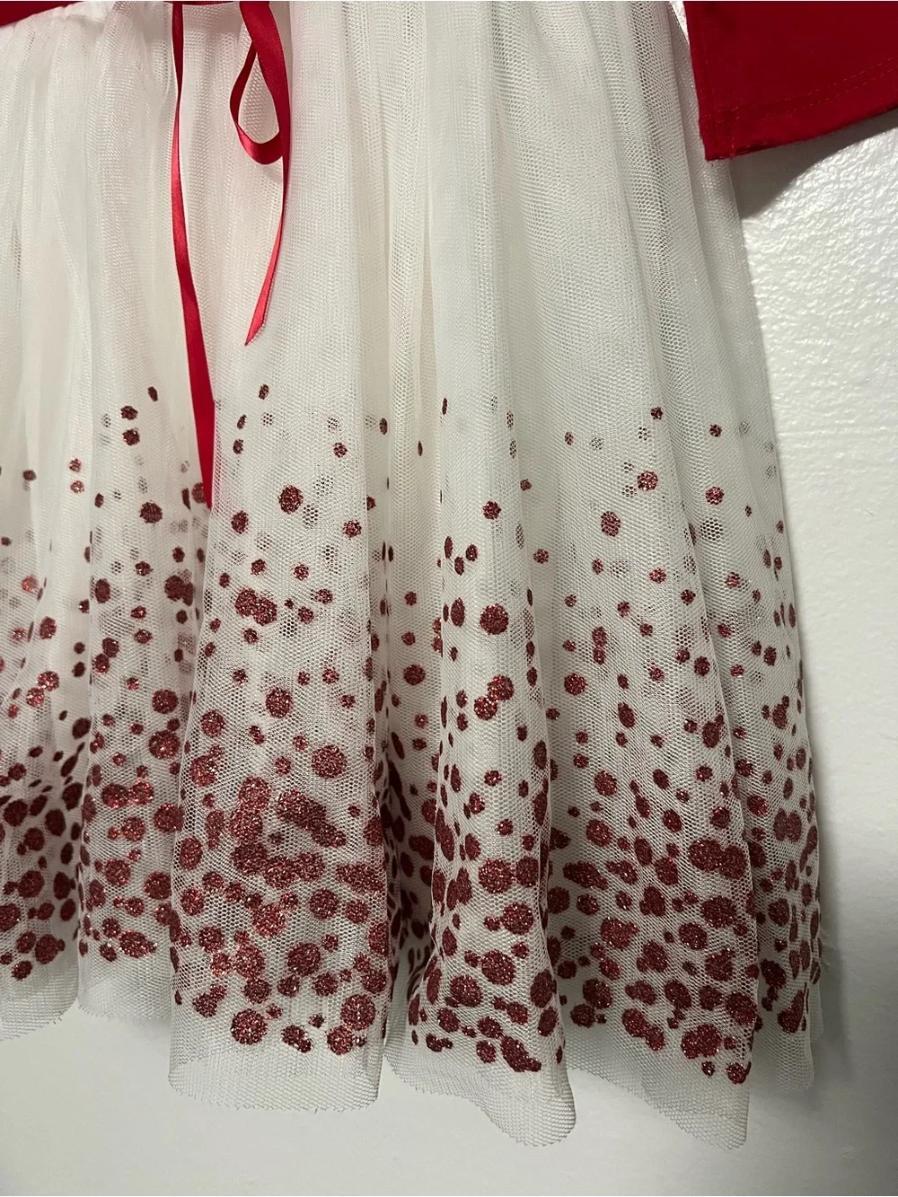 Red & White 'Sparkle' Kids Dress - Sparkling Tulle Skirt Girl 5